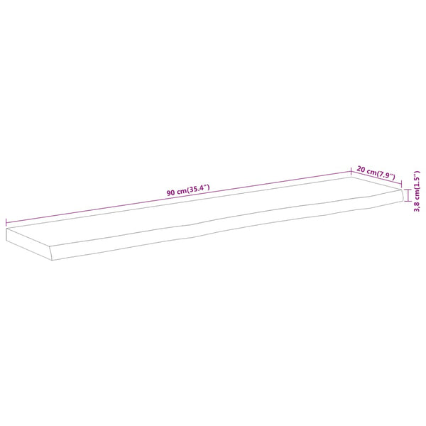 Wandregal Akazie Massivholz 90x20 cm