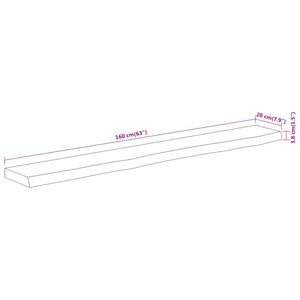 Massivholz Wandregal Akazie 160cm Baumkante