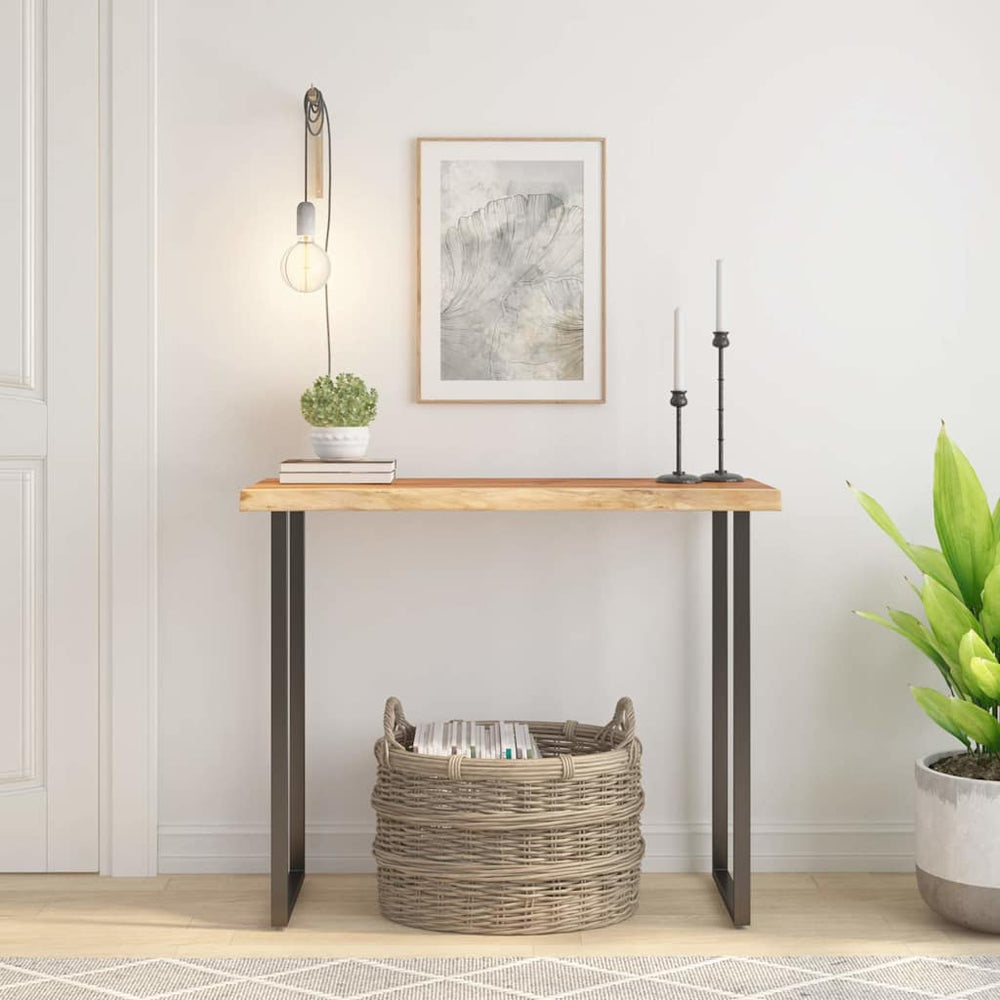 vidaXL Tabletop 80x40x3.8 cm Rectangular Solid Acacia Wood Live Edge