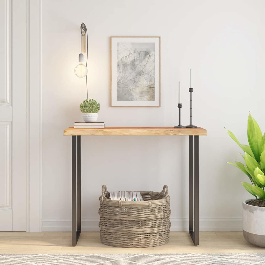 Massivholz Akazie Tischplatte 80x40 cm Baumkante