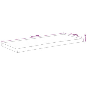 Akazie Tischplatte 100x40 cm Massivholz Baumkante