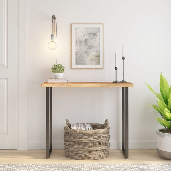 Akazie Tischplatte 100x40 cm Massivholz Baumkante