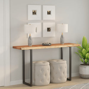 vidaXL Plateau de table 110x40x3,8cm Rectangulaire Bois massif d'acacia Bord naturel