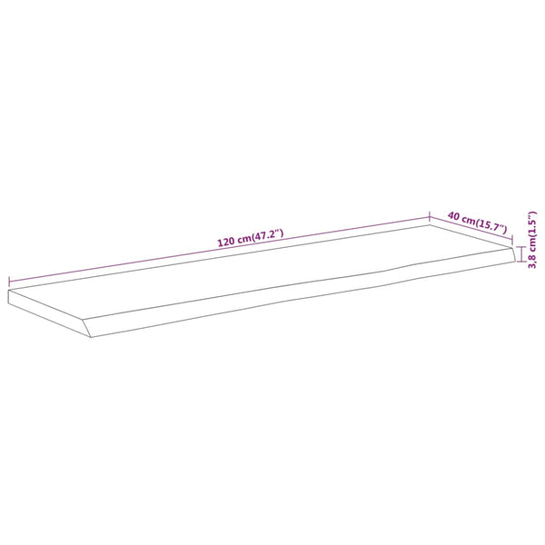 Akazie Tischplatte 120x40cm Massivholz Baumkante