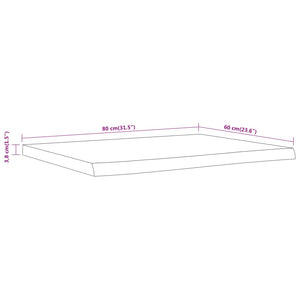 vidaXL Plan de toilette 80x60x3,8 cm Rectangulaire Bois d'acacia Massif