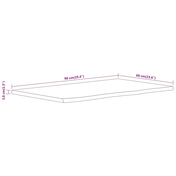 vidaXL Plan vasque 90x60x3,8 cm Rectangulaire Bois d'acacia massif
