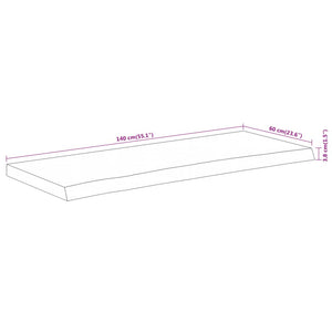 Waschtischplatte Akazie Massivholz 140x60 cm