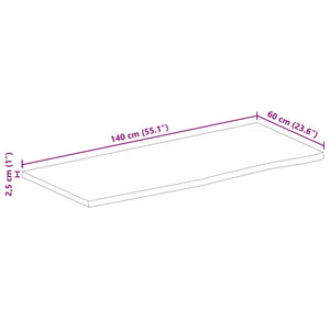 Massivholz Tischplatte Mangoholz 140x60 cm