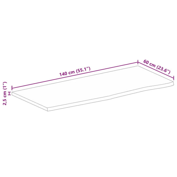 Massivholz Tischplatte Mangoholz 140x60 cm