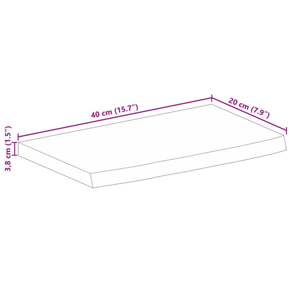Massivholz Tischplatte Mangoholz 40x20 cm