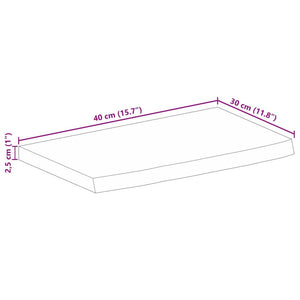 Tischplatte Mango Baumkante 40x30 cm
