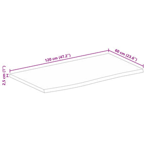 Tischplatte Mango Baumkante 120x60 cm