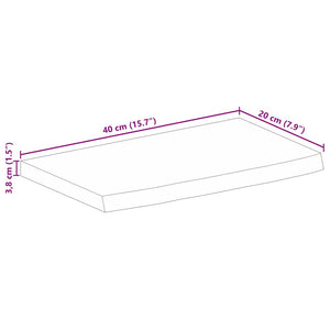 Massivholz Tischplatte Mango Baumkante 40x20 cm
