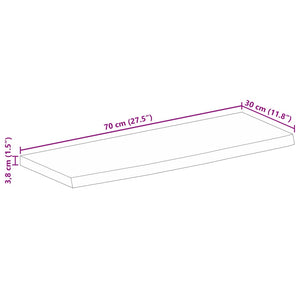 Tischplatte Mango Massivholz 70x30 cm Baumkante