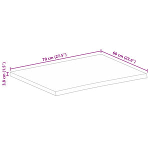 Tischplatte Mango Massivholz 70x60 cm Baumkante
