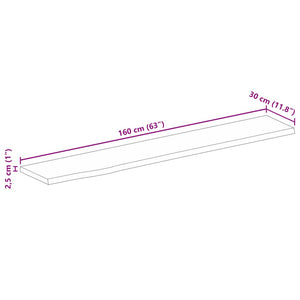 Massivholz Tischplatte Mango Baumkante 160 cm