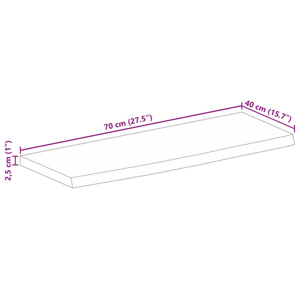 Tischplatte Mango Massivholz 70x40 cm Baumkante