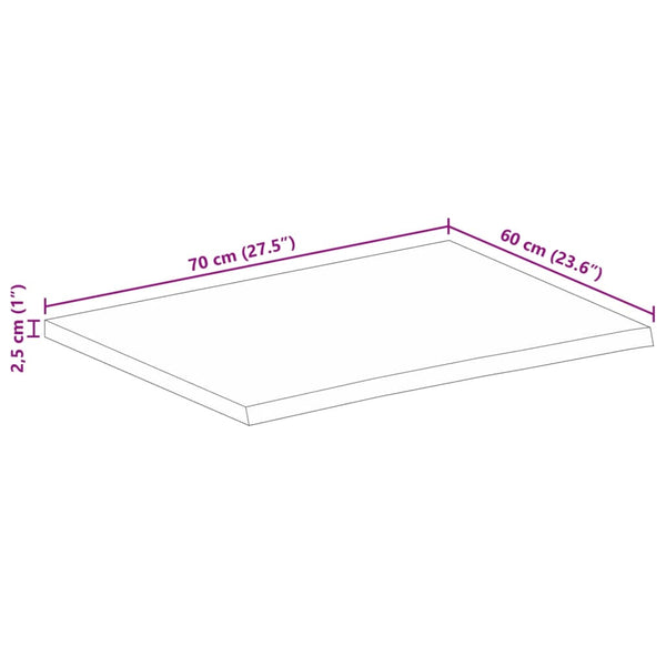 Massivholz Tischplatte Mango 70x60 cm