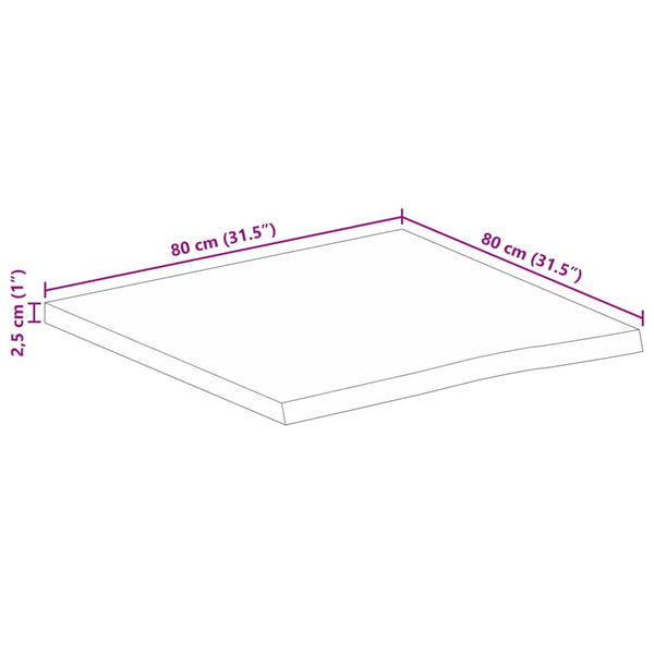 Massivholz Tischplatte Mango 80x80 cm