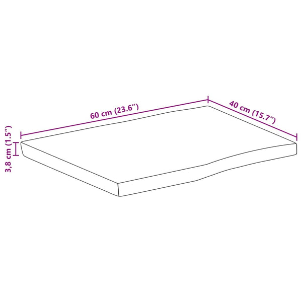 Massivholz Akazie Tischplatte 60x40 cm