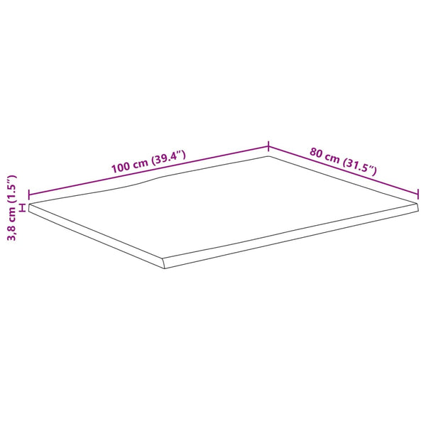 Massivholz Akazie Tischplatte 100x80 cm