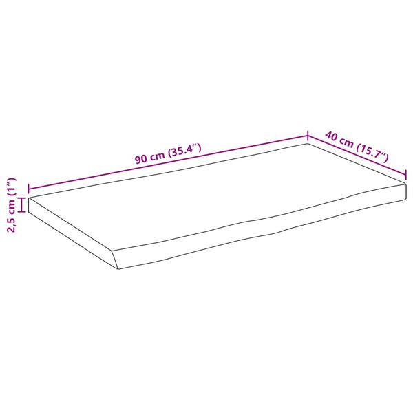 Tischplatte Baumkante 90x40 Mango Massivholz