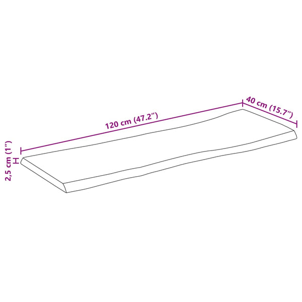 Tischplatte Mango Massivholz 120x40 cm