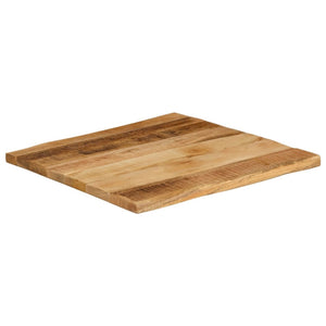 Mangoholz Tischplatte mit Baumkante 60x60 cm