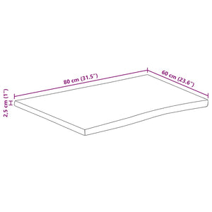 Massivholz Tischplatte Mango 80x60 cm