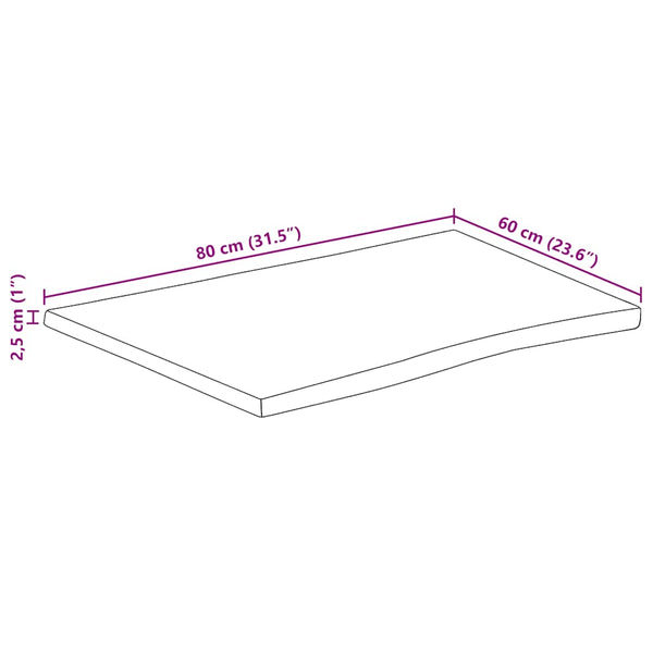 Massivholz Tischplatte Mango 80x60 cm