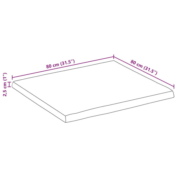 Tischplatte Mango Massivholz 80x80 cm