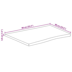 Tischplatte Mango Massivholz Baumkante 90x60