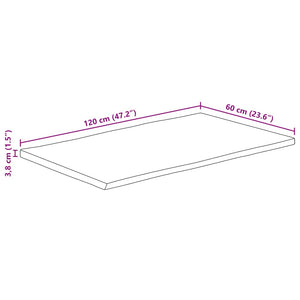 Massivholz Tischplatte Mango Baumkante 120x60 cm