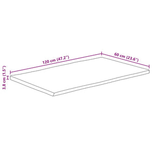 Massivholz Tischplatte Mango Baumkante 120x60 cm