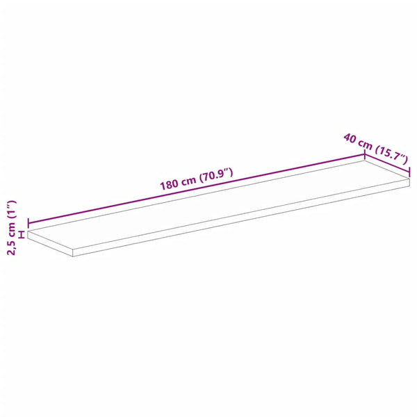 Massivholz Akazie Tischplatte 180x40 cm