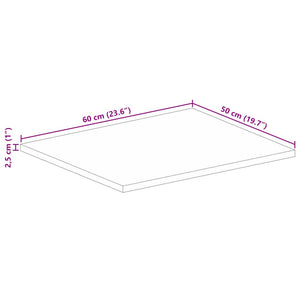 Akazie Tischplatte 60x50 cm Massivholz