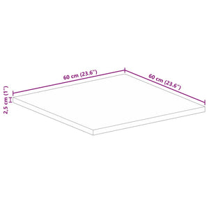 Akazie Tischplatte 60x60 cm Massivholz