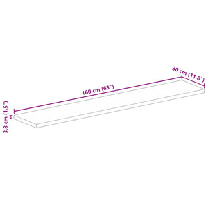 vidaXL Plateau de table 160x30x3,8 cm Rectangulaire Bois d'acacia massif