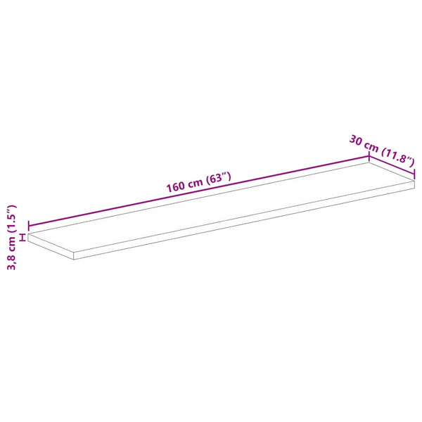 vidaXL Plateau de table 160x30x3,8 cm Rectangulaire Bois d'acacia massif