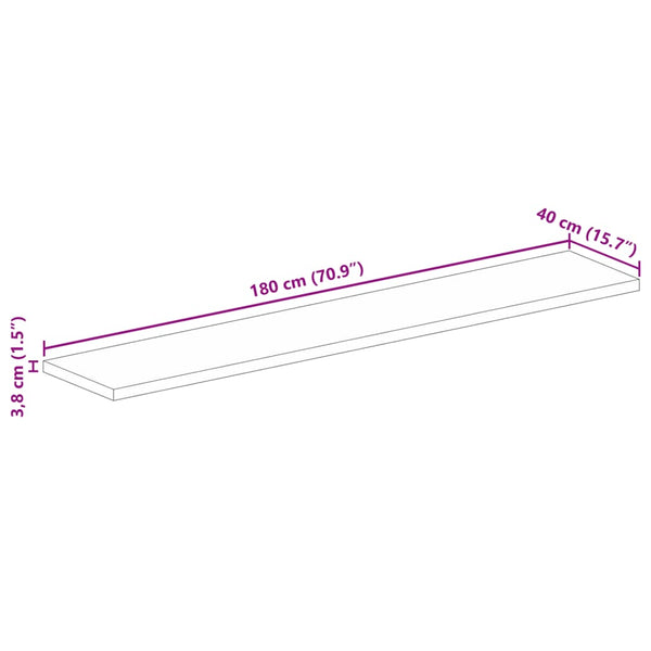 Massivholz Akazie Tischplatte 180x40 cm