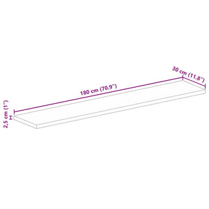 Massive Altholz Tischplatte 180x30 cm