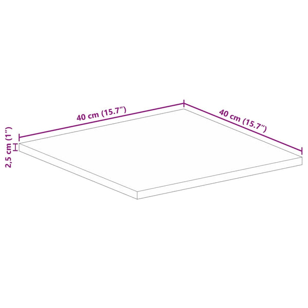Quadratische Tischplatte Altholz 40x40 cm