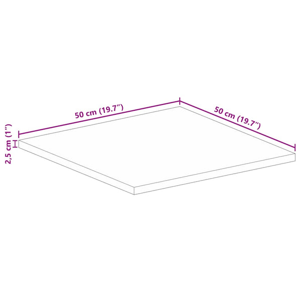 Quadratische Tischplatte Altholz 50x50 cm
