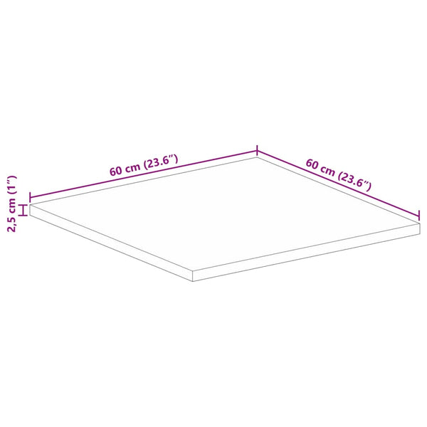 Quadratische Altholz Tischplatte 60x60 cm