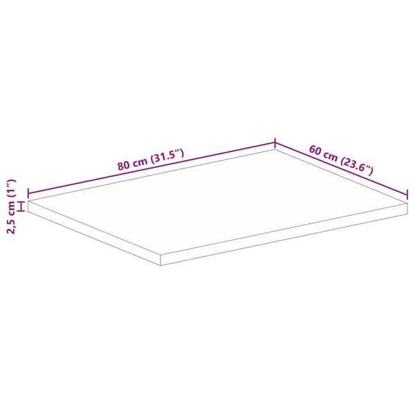 Tischplatte Altholz 80x60 cm Rechteckig