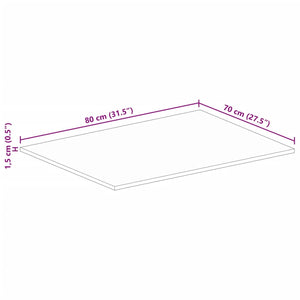 Massive Altholz Tischplatte Rechteckig 80x70