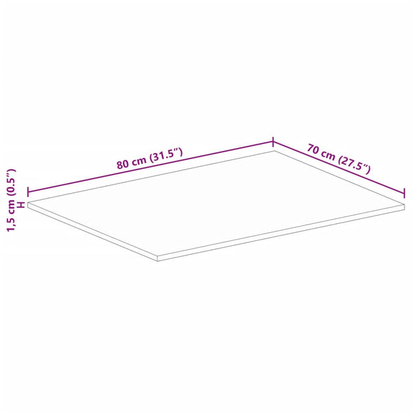Massive Altholz Tischplatte Rechteckig 80x70