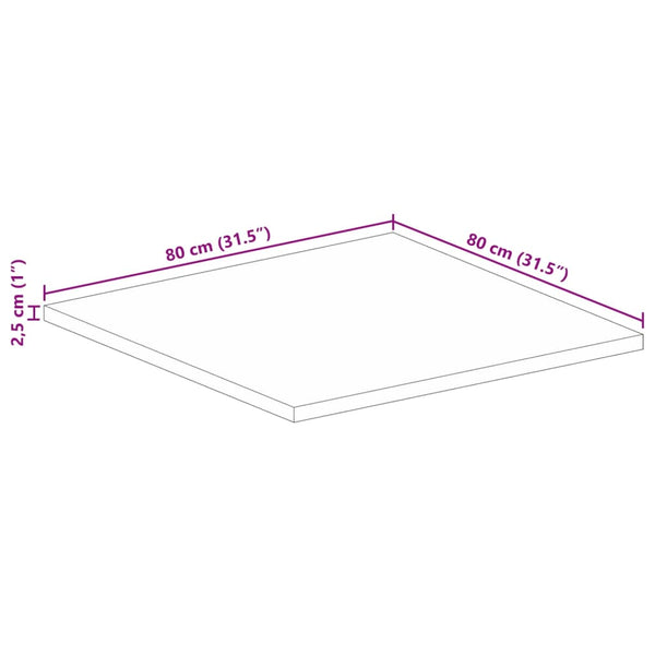 Quadratische Tischplatte Altholz 80x80 cm
