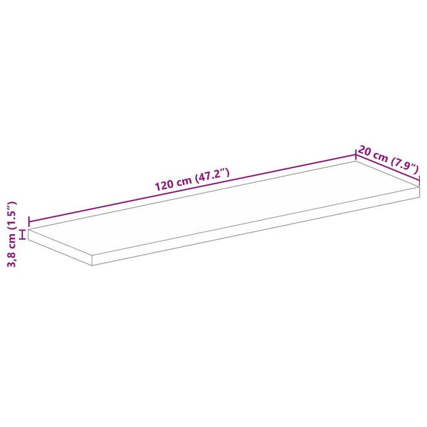 Massive Altholz Tischplatte 120x20 cm