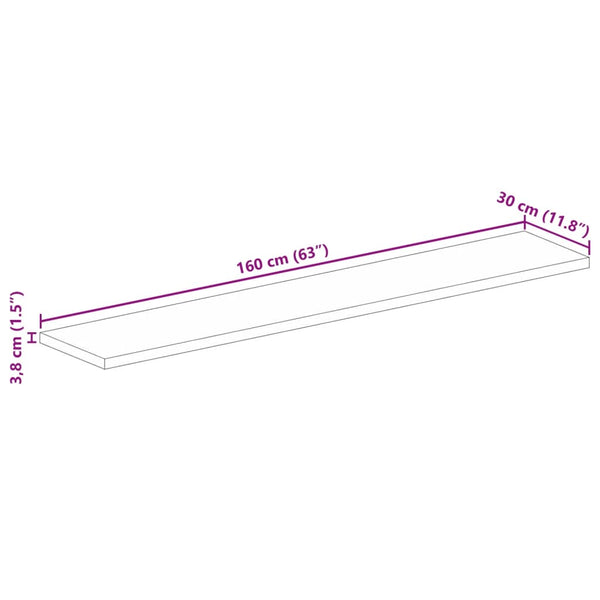Tischplatte Altholz 160x30 cm Massiv